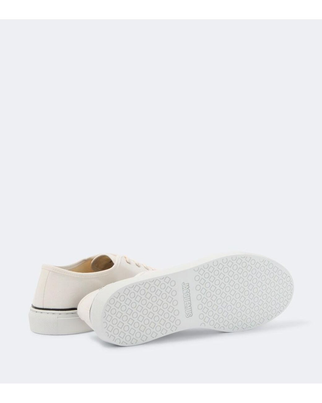 Jacquemus White Embroidered Canvas Sneakers for men