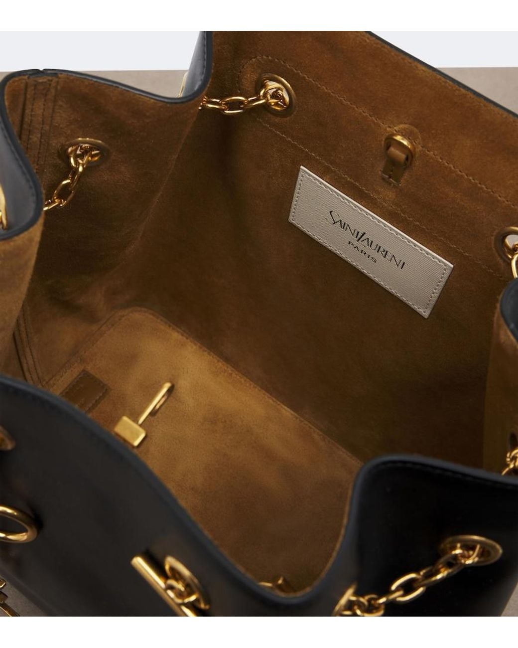 Saint Laurent Black Le Sailor Small Leather Bucket Bag