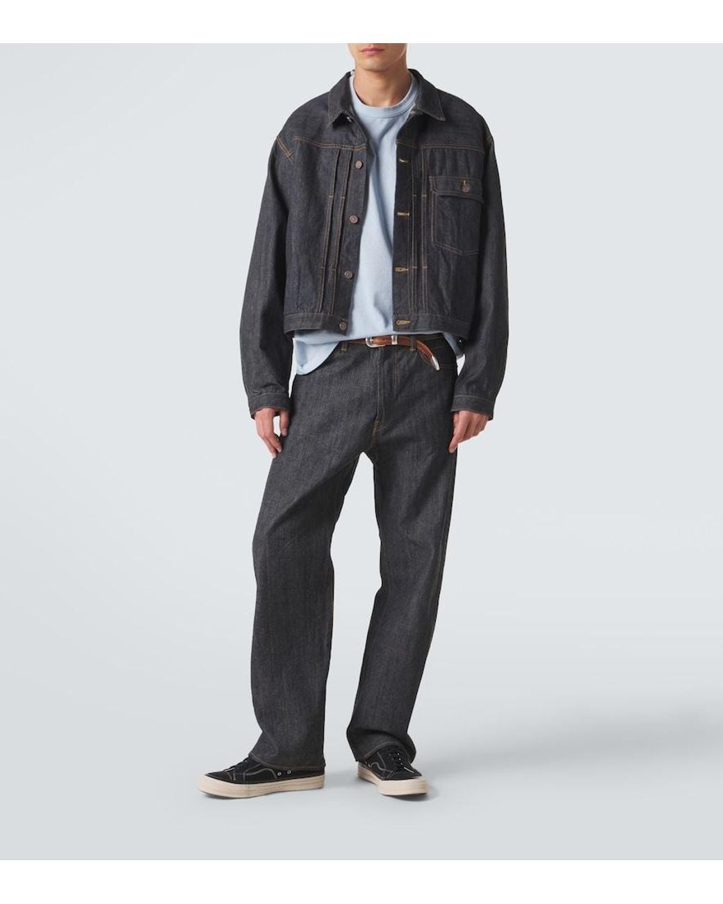 Visvim Blue Mondo Oversized Cotton Jersey T-Shirt for men