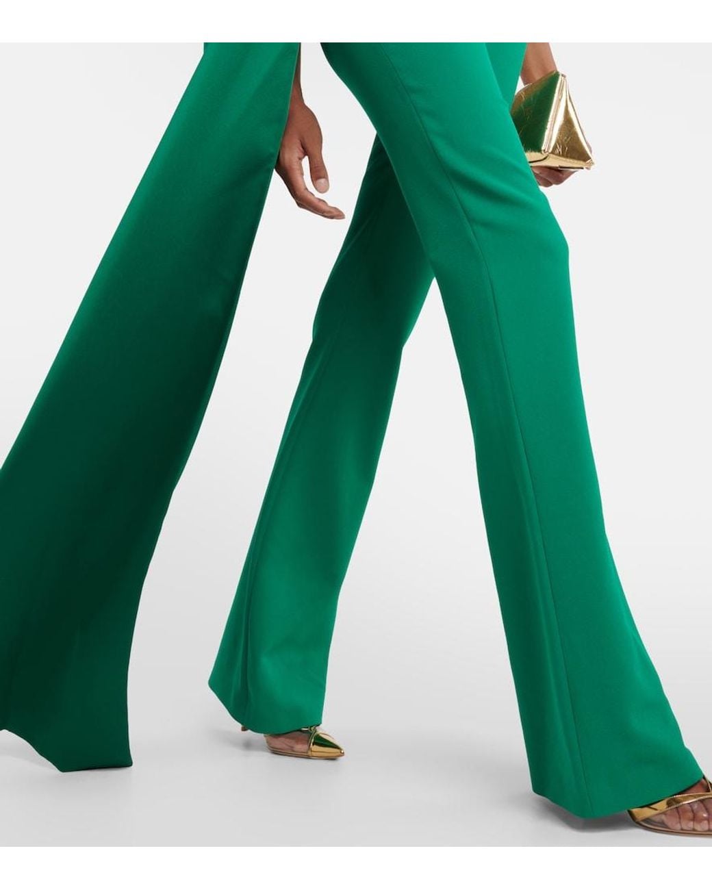 Safiyaa Green Lollian Marmont Caped Jumpsuit