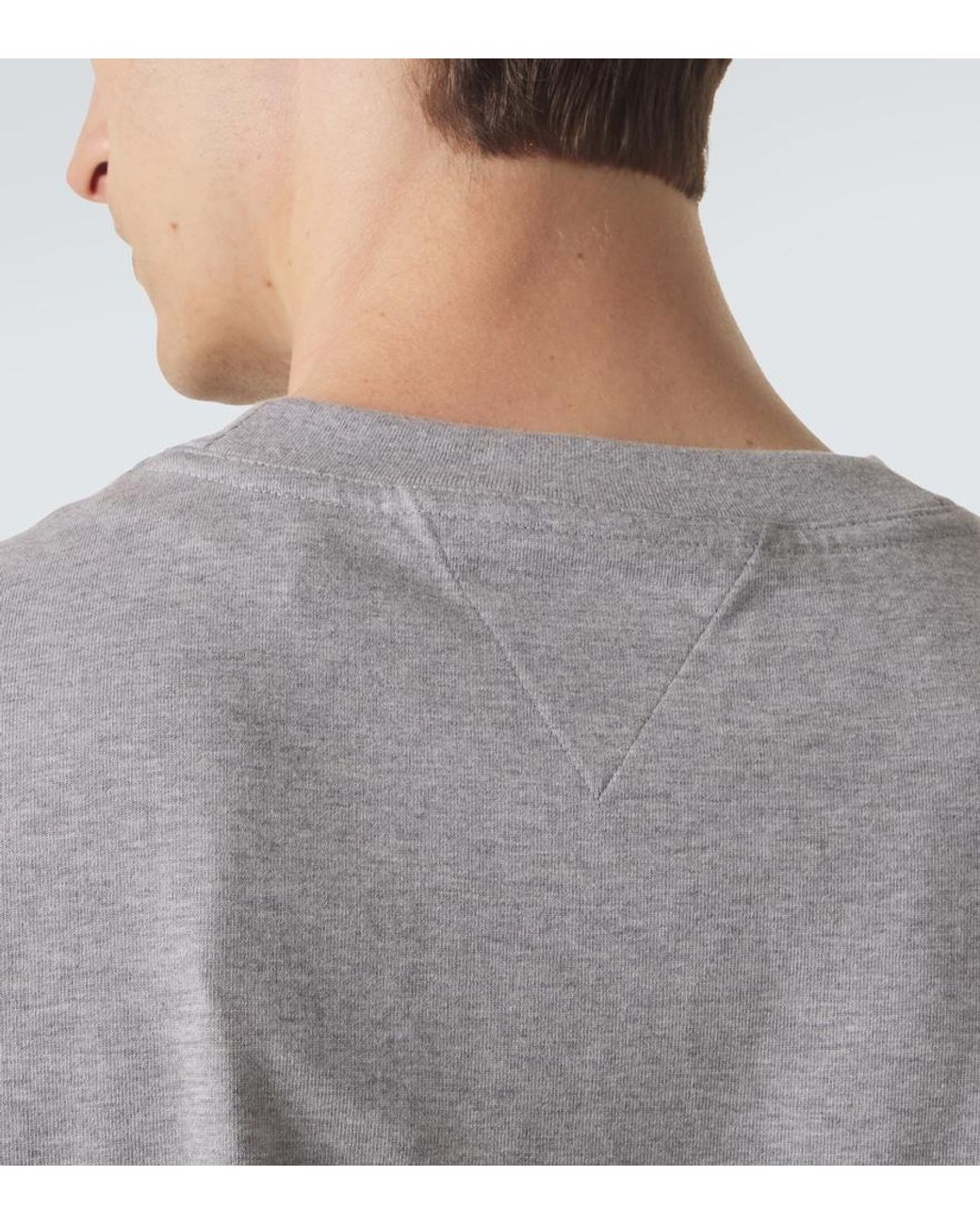 Bottega Veneta Gray Intrecciato Cotton-Blend Jersey T-Shirt for men