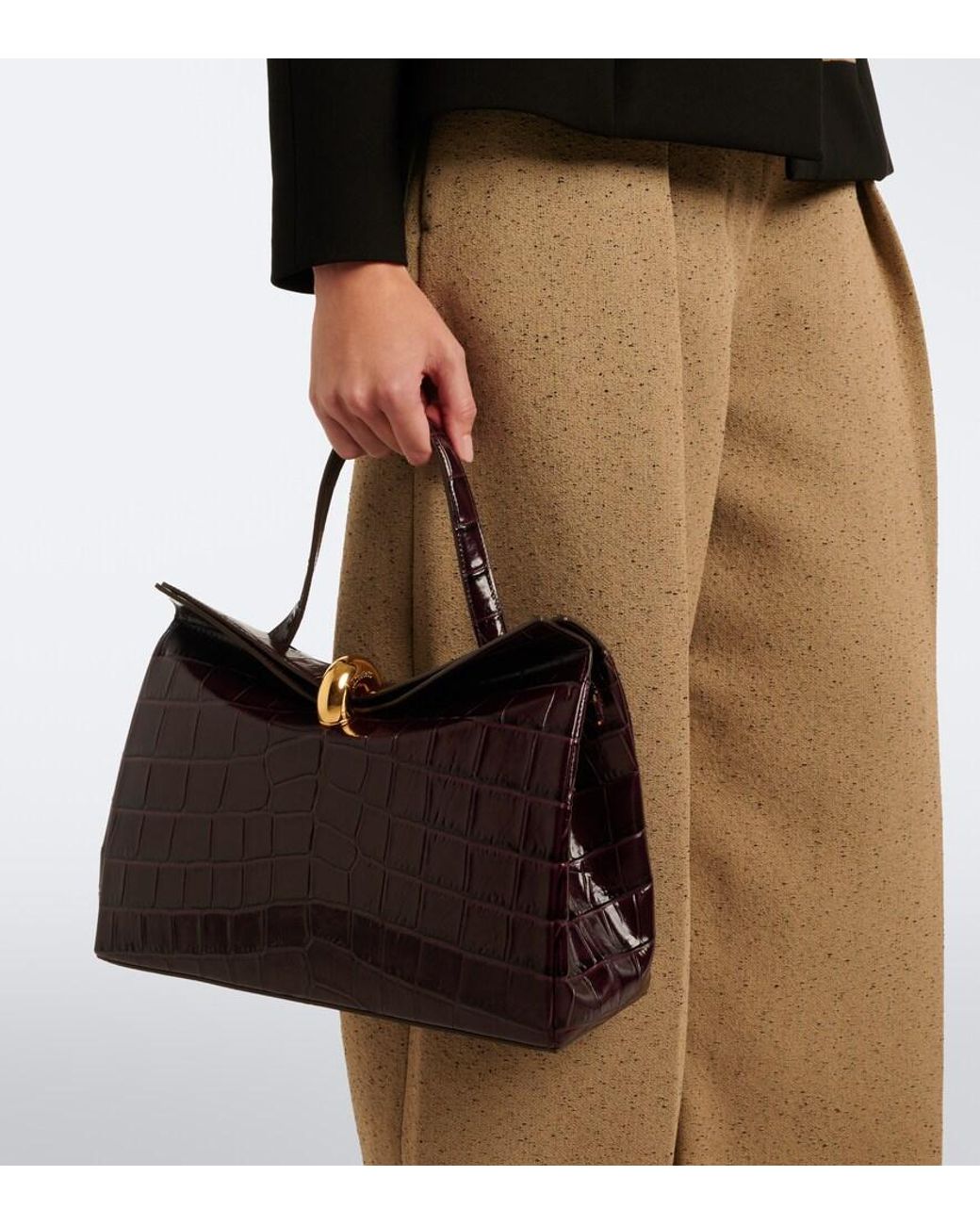 Jacquemus Purple Valerie Medium Leather Top-Handle Bag