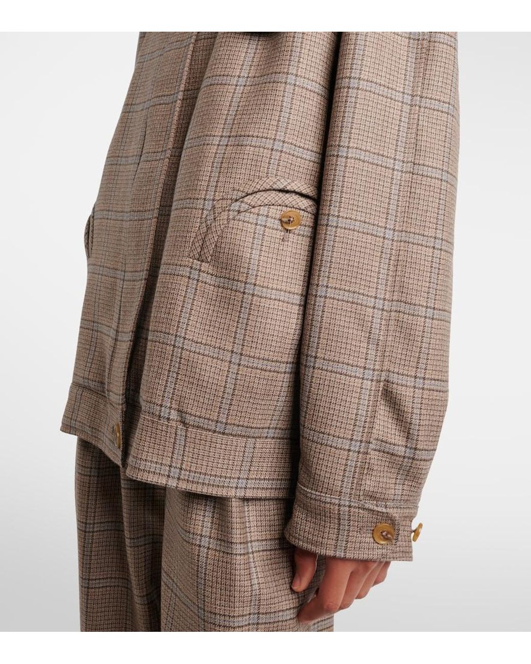 Blazé Milano Brown Chausie Checked Virgin Wool Jacket