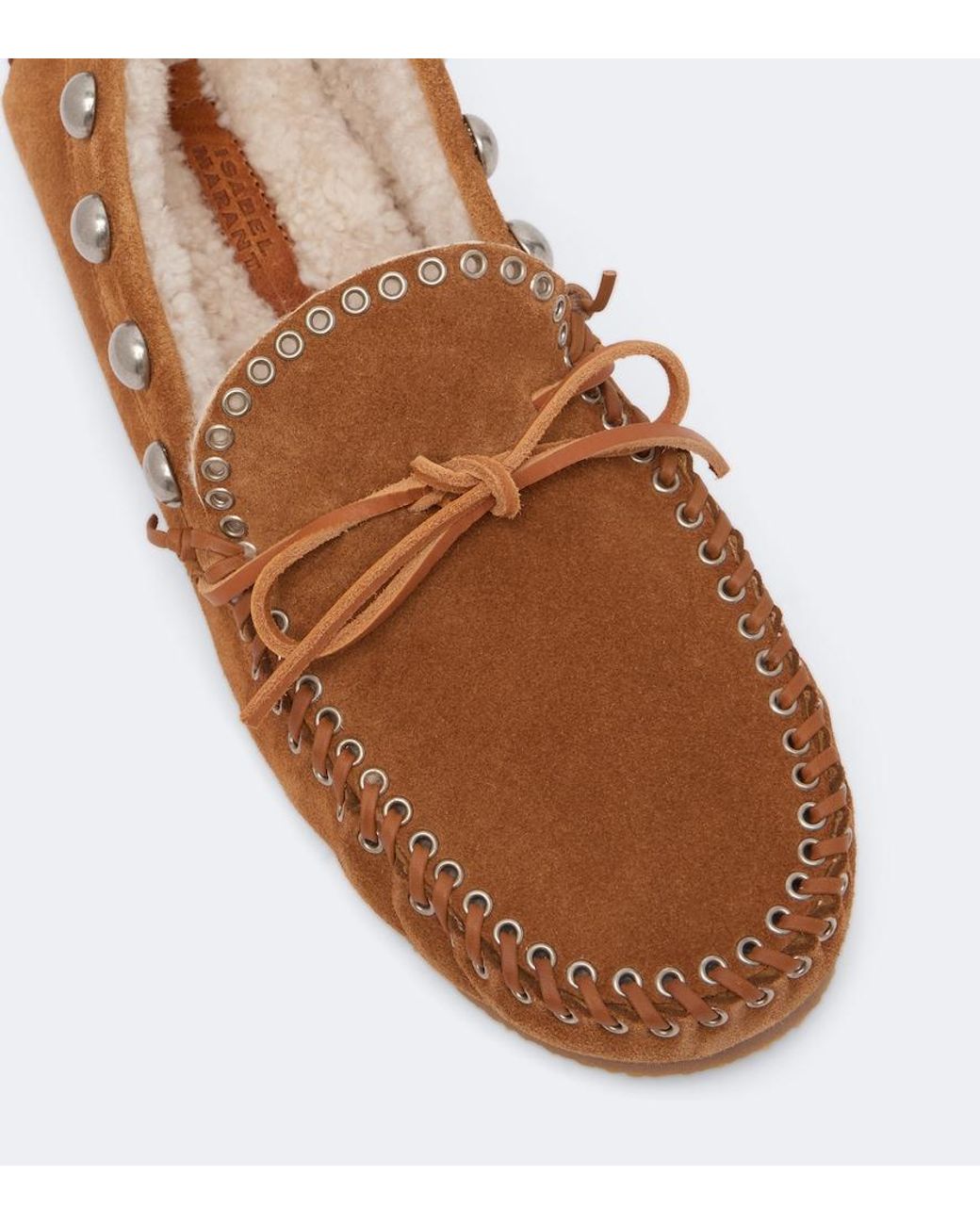 Isabel Marant Brown Fitza Shearling-Lined Suede Loafers