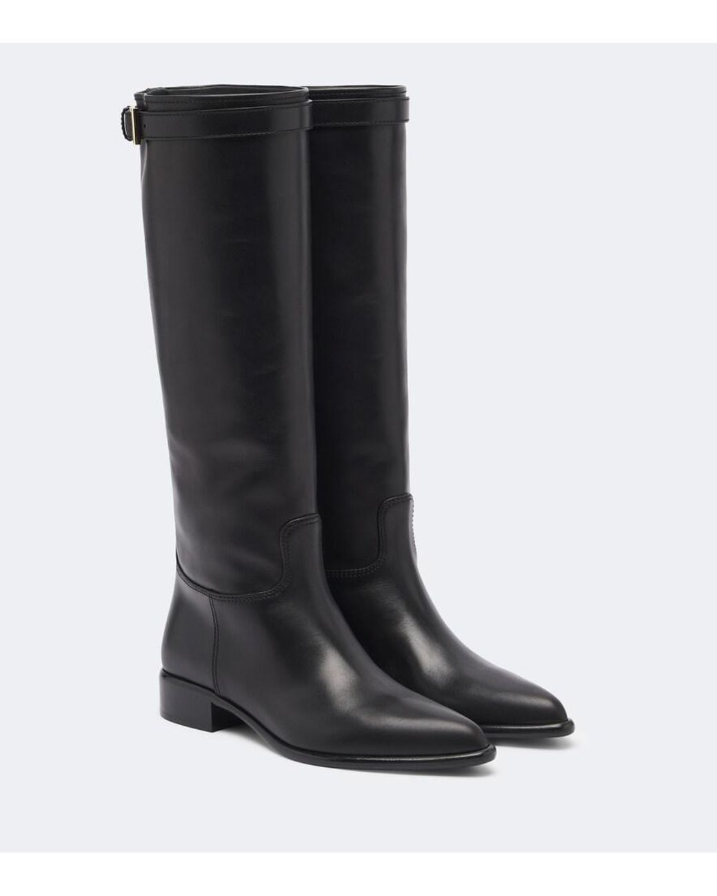 Prada Black Leather Knee-High Boots