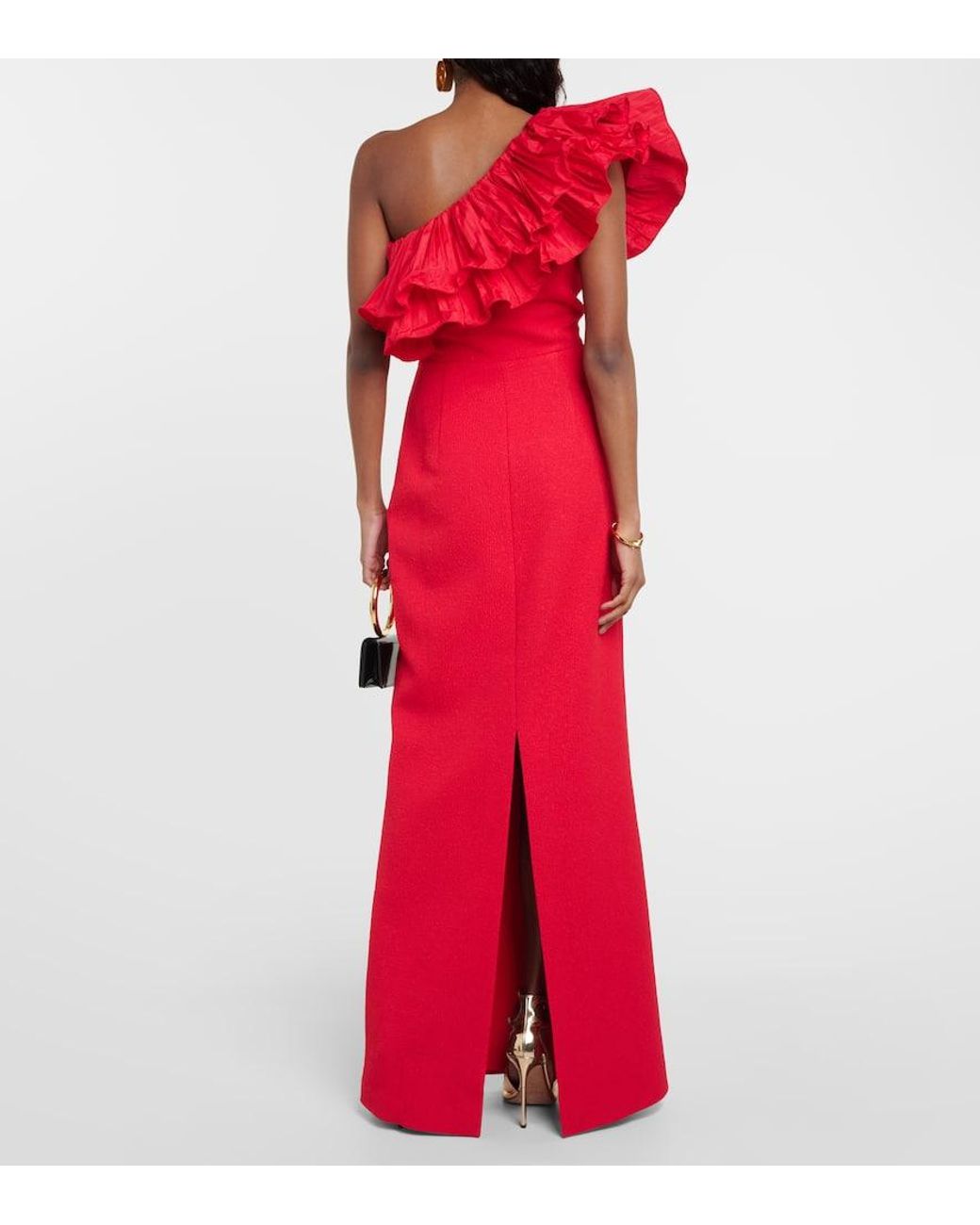◆関税込◆【REBECCA VALLANCEC】one-shoulder crepe gown Rebecca Vallance Chloe Taffeta One-Shoulder Crepe Column