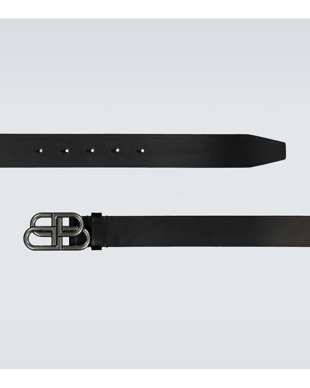 Balenciaga Black Bb Leather Belt for men