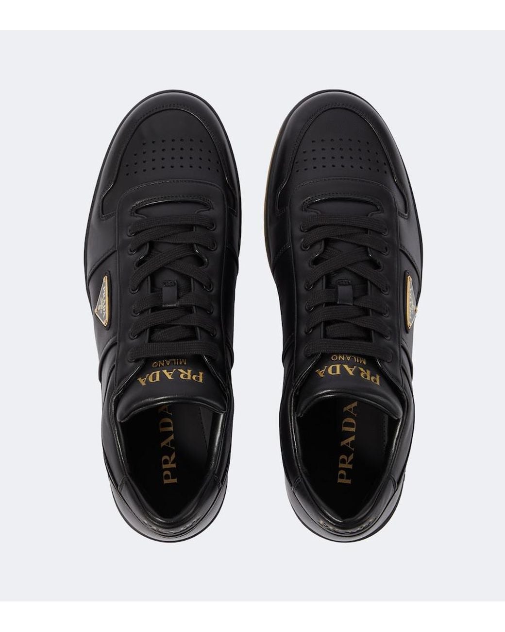 Prada Black Downtown Leather Sneakers for men