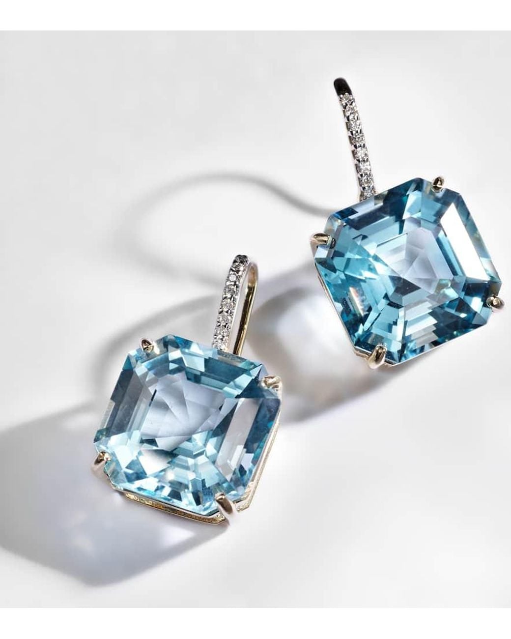 Mateo Blue 14Kt Earrings With Topaz And Diamonds