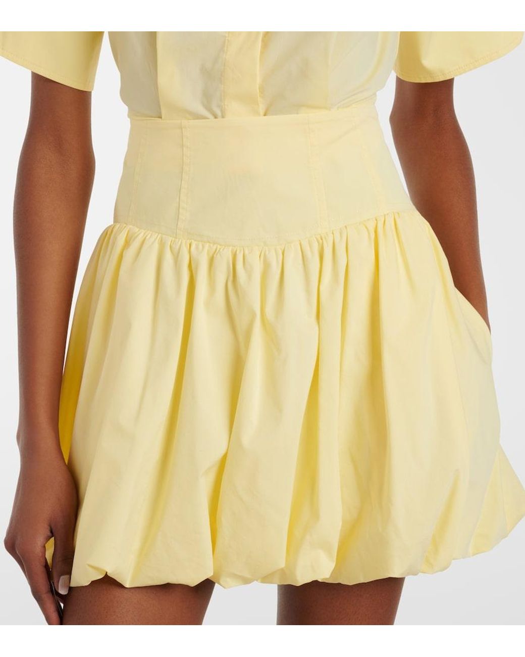 Jonathan Simkhai Natural Pippa Cotton-Blend Poplin Miniskirt