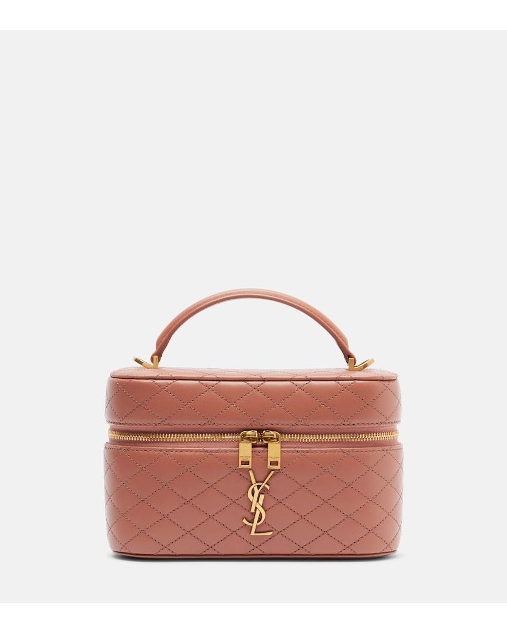 Saint Laurent Red Gaby Quilted Leather Vanity Bag