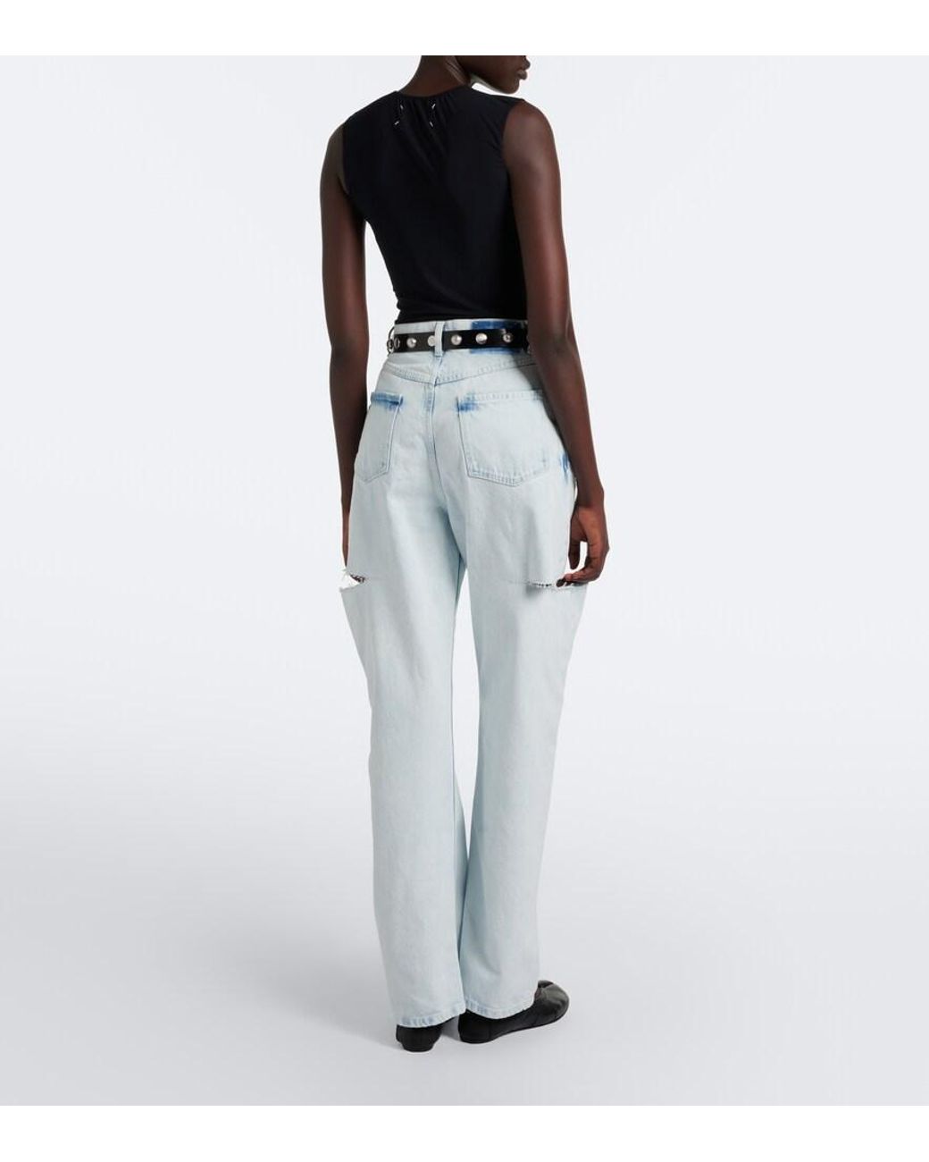 Maison Margiela Blue Cutout Barrel-Leg Jeans