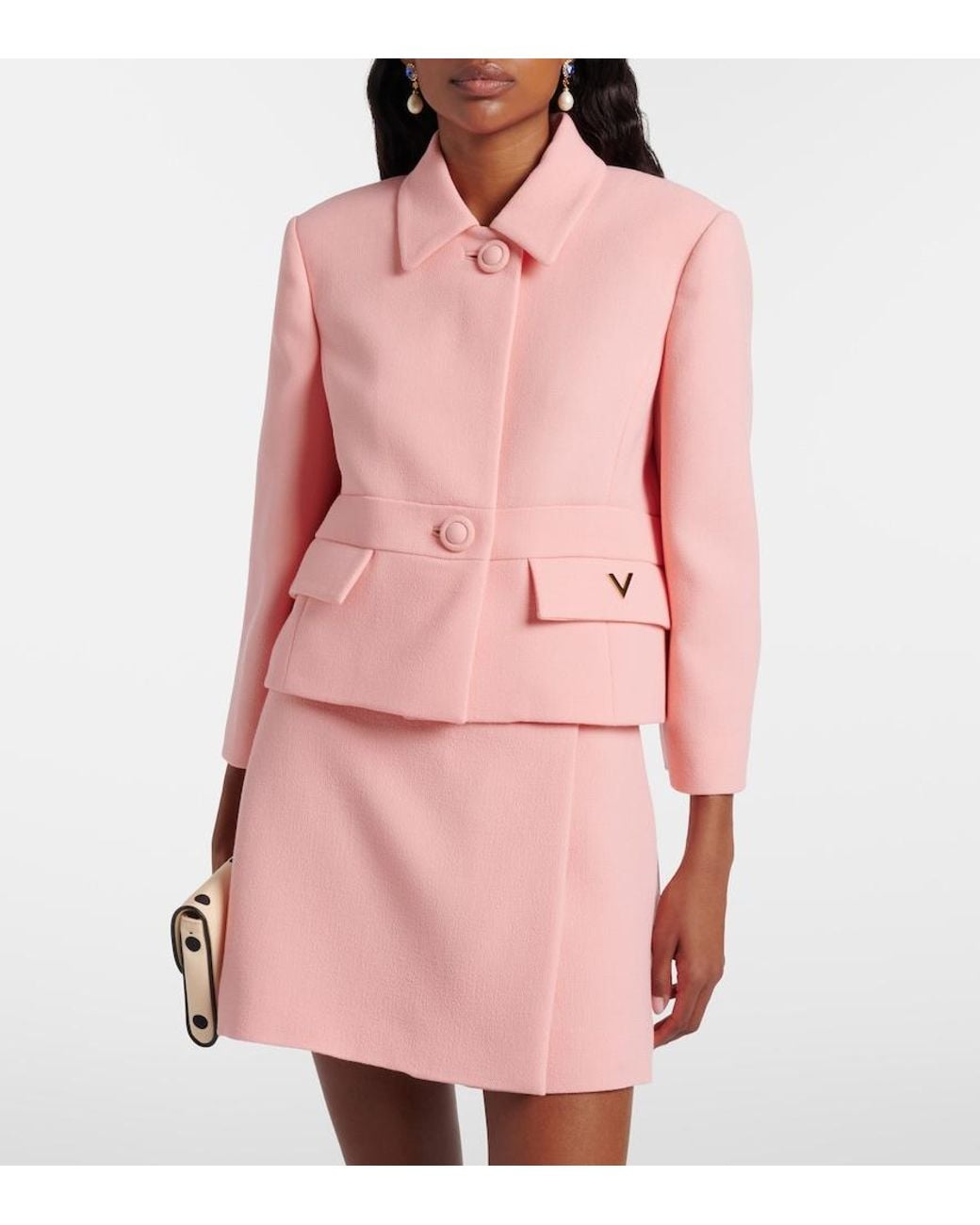 Valentino Pink Vgold Virgin Wool Jacket