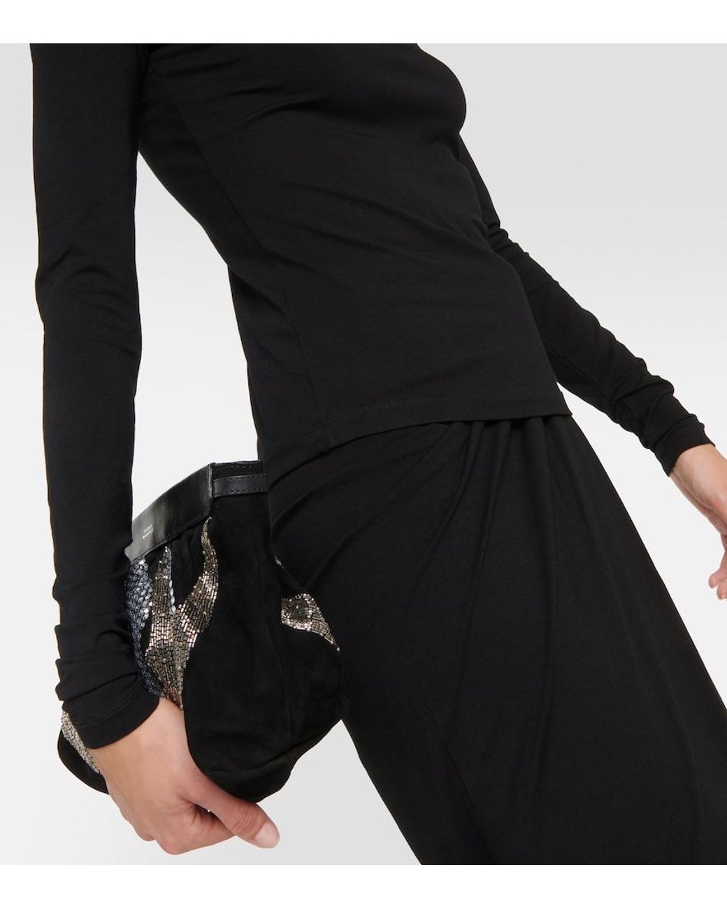 Isabel Marant Black Lou Jersey Turtleneck Top