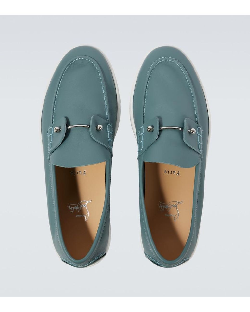 Christian Louboutin Blue Chambeliboat Leather Shoes for men