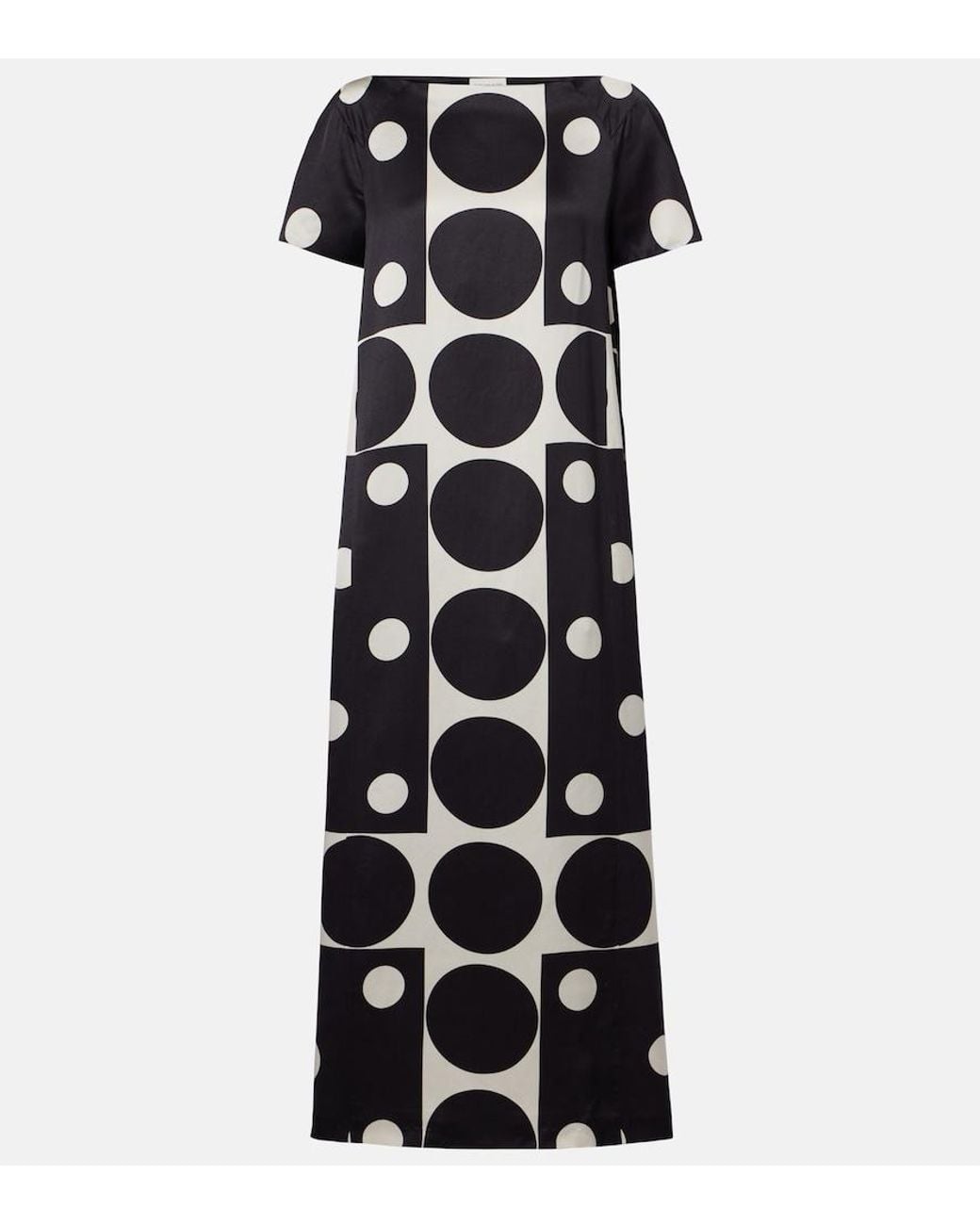 Dries Van Noten Black Polka-Dot Maxi Dress