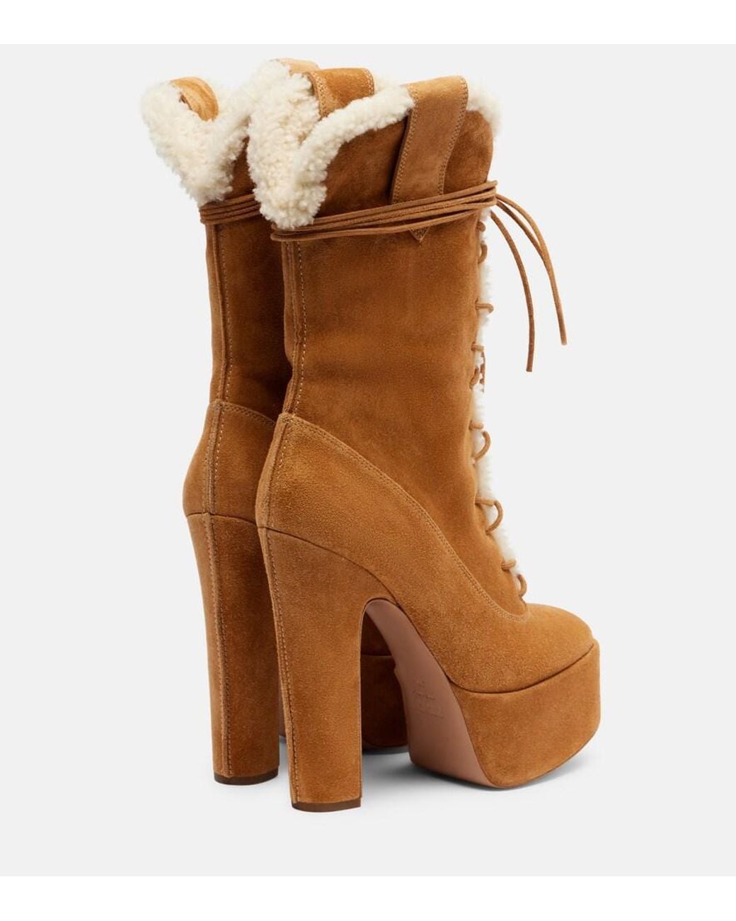 Paris Texas Brown Malena 145 Suede Platform Lace-Up Boots