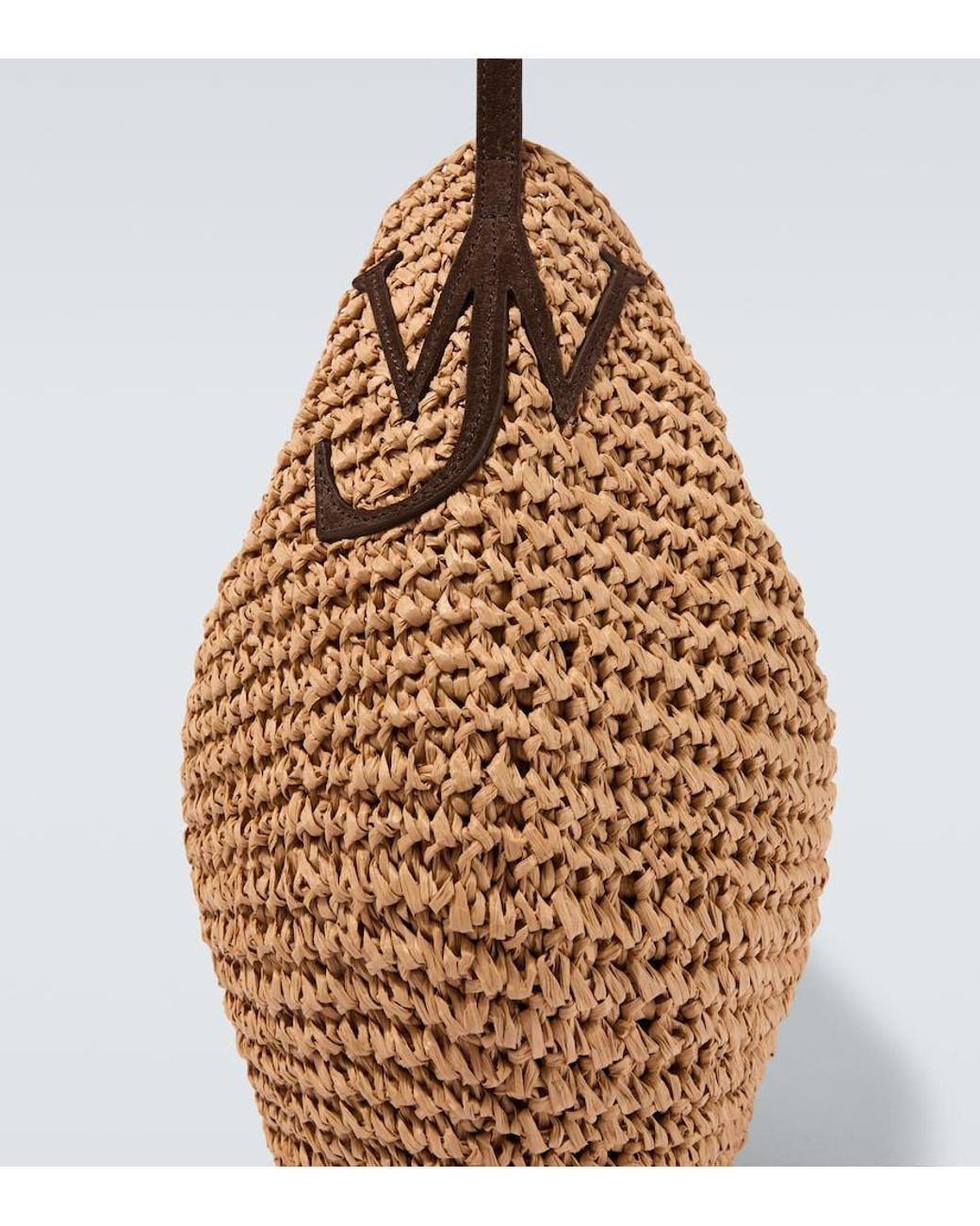 J.W. Anderson Brown Bulb Xl Suede-Trimmed Raffia Bucket Bag for men