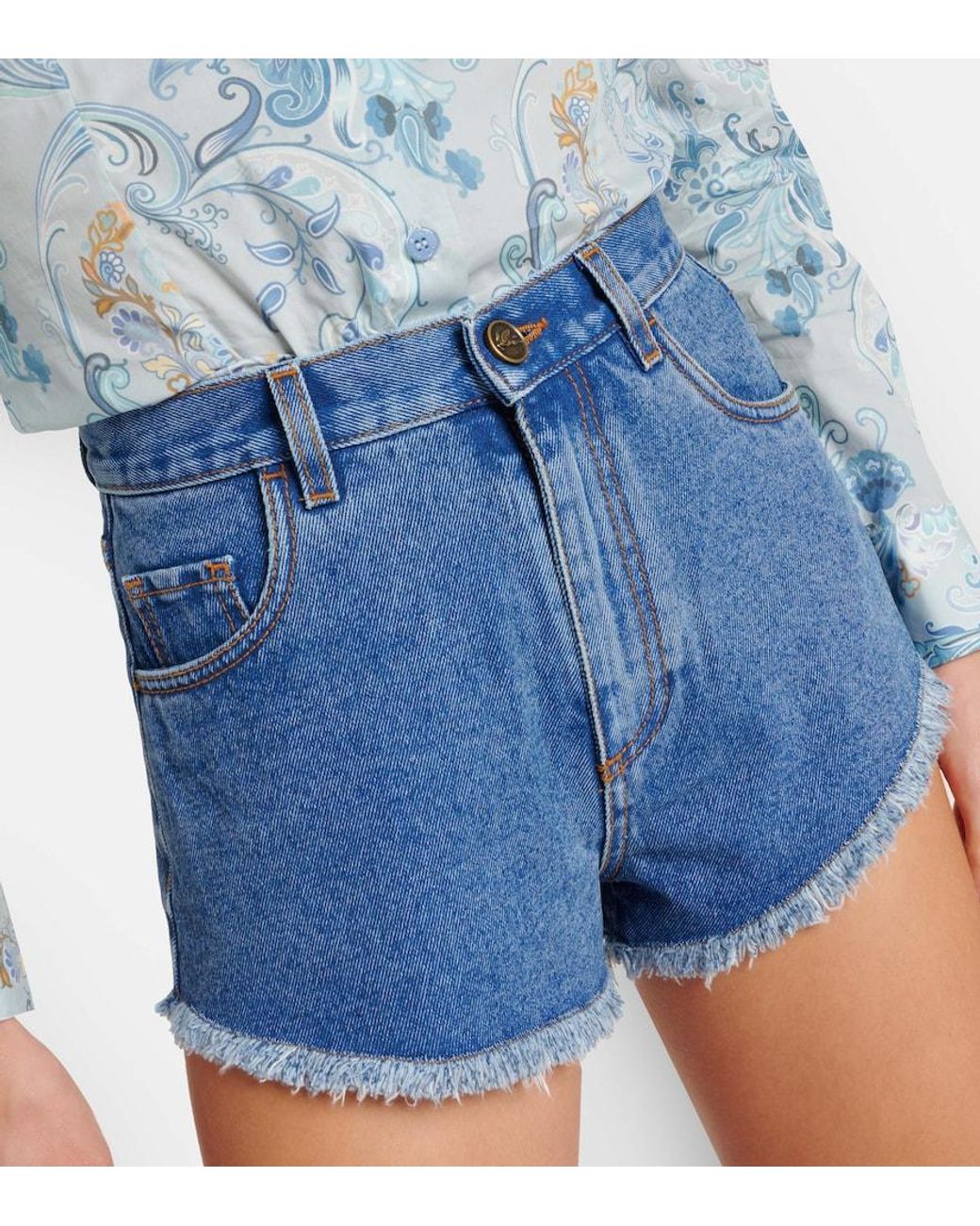 Etro Blue Denim Shorts