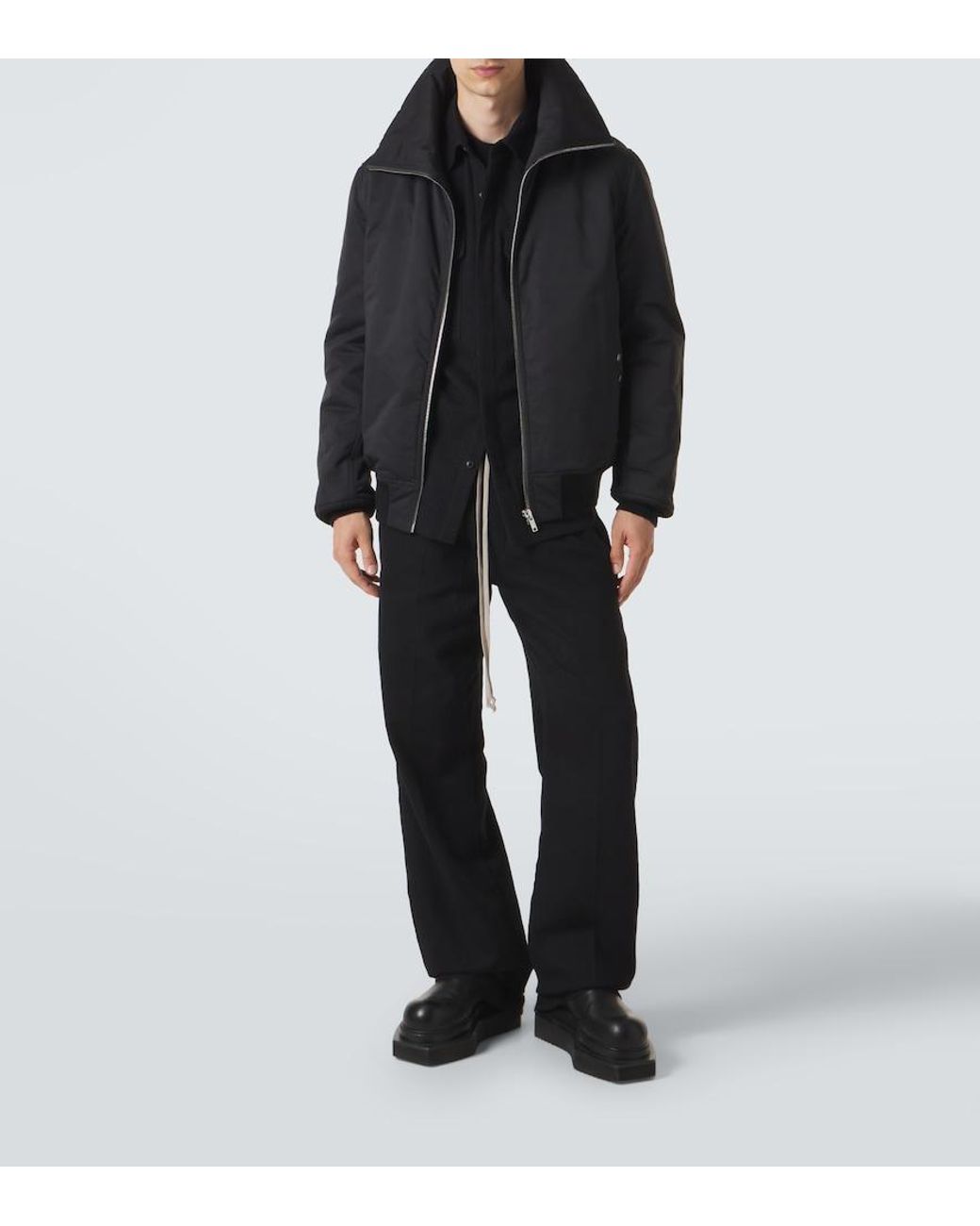 Rick Owens Black Dracuflight Padded Faille Jacket for men
