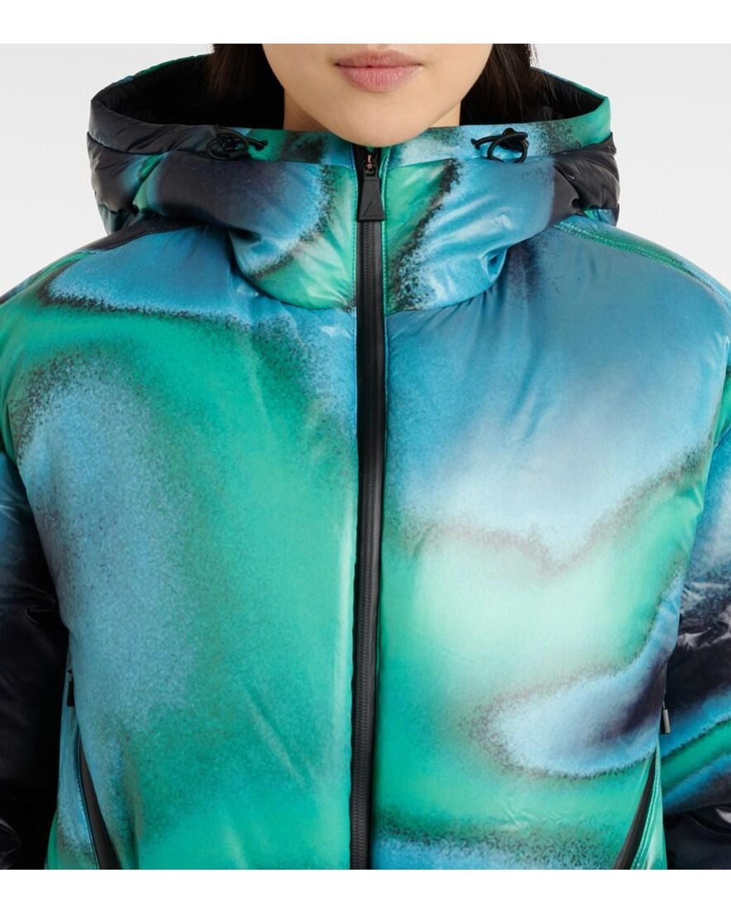Aztech Mountain Blue Daisy Cropped Down Ski Jacket