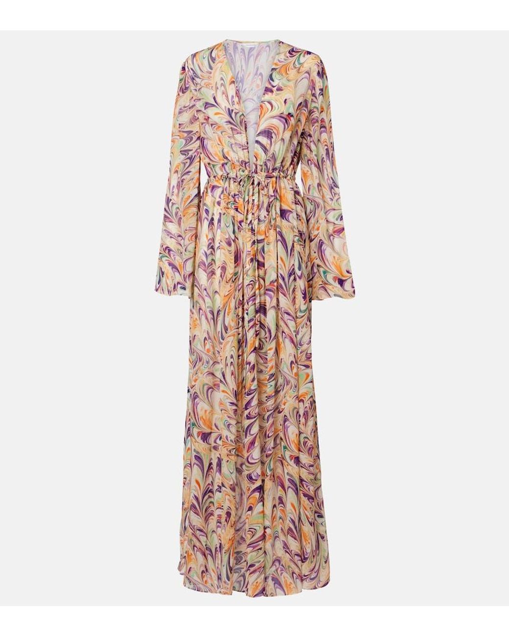 Alexandra Miro Multicolor Chloe Printed Georgette Kaftan