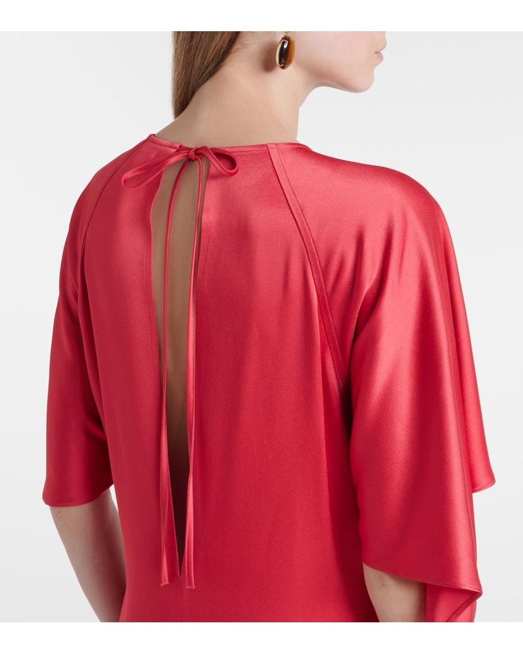 Stella McCartney Red Open-Back Satin Gown