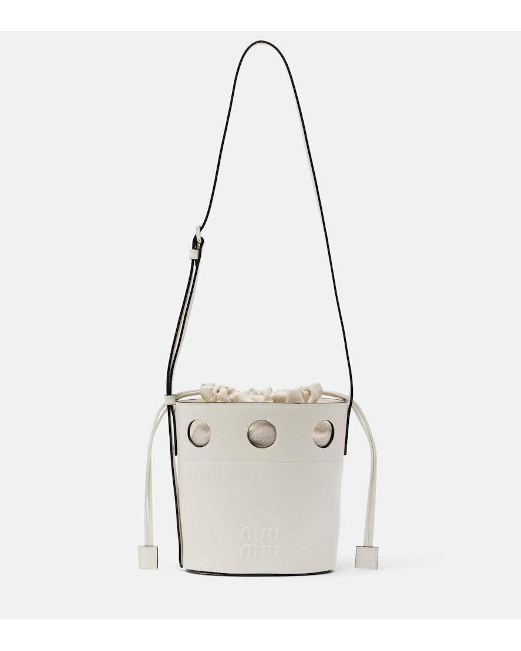 Miu Miu White Leather Bucket Bag