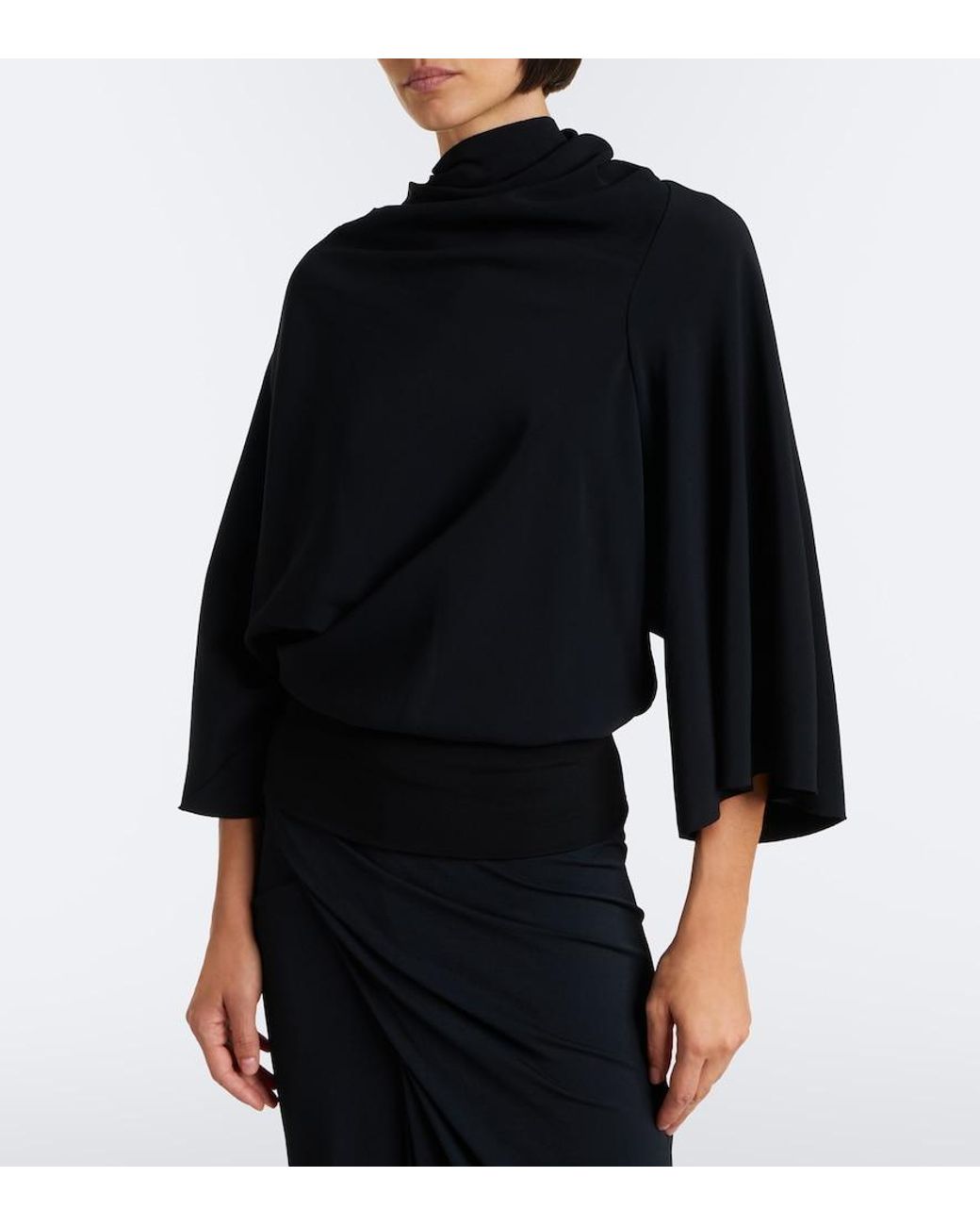 Rick Owens Black Cylinder Draped Top