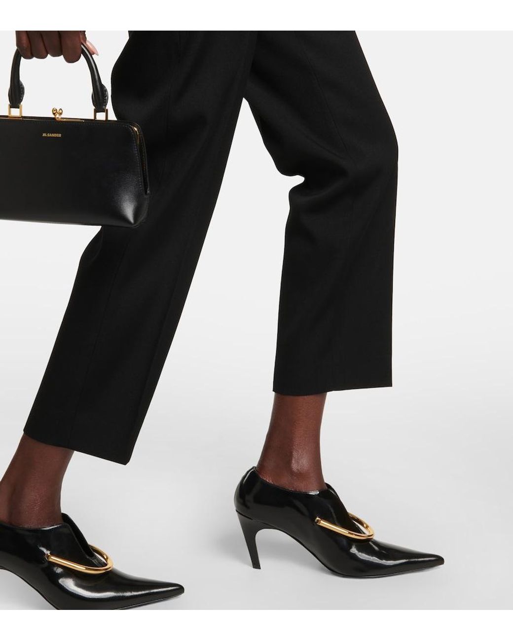 Jil Sander Black Tailored Straight Wool Pants