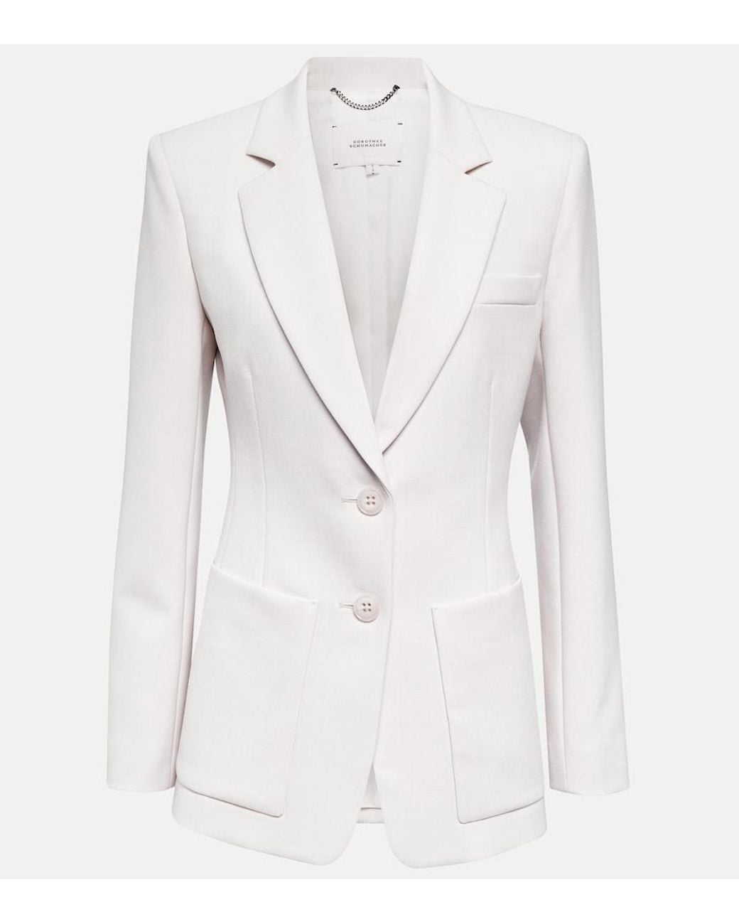 Dorothee Schumacher White Single-Breasted Wool-Blend Blazer