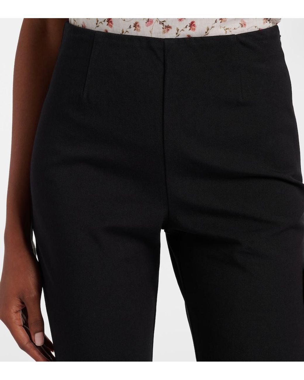 Posse Black Angelina Cotton-Blend Capri Pants