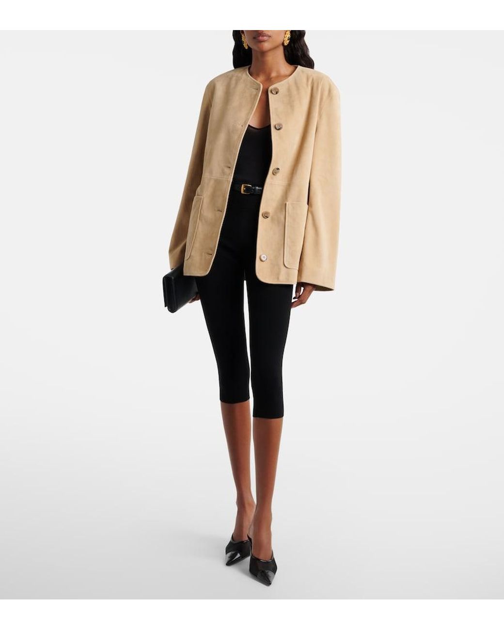 Nour Hammour Natural Suede Jacket