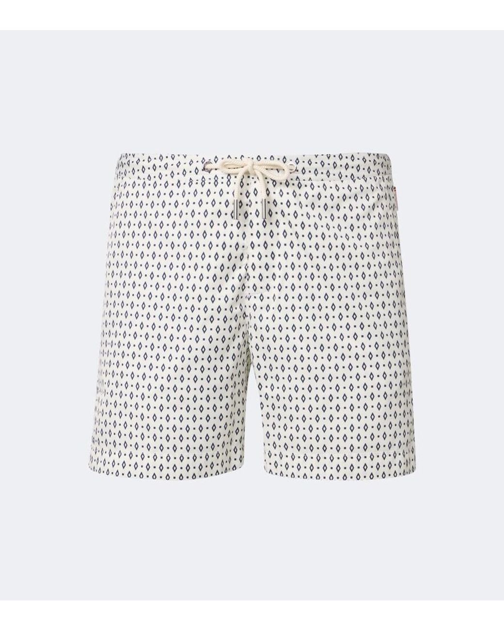 Orlebar Brown White Bulldog Printed Swim Trunks for men