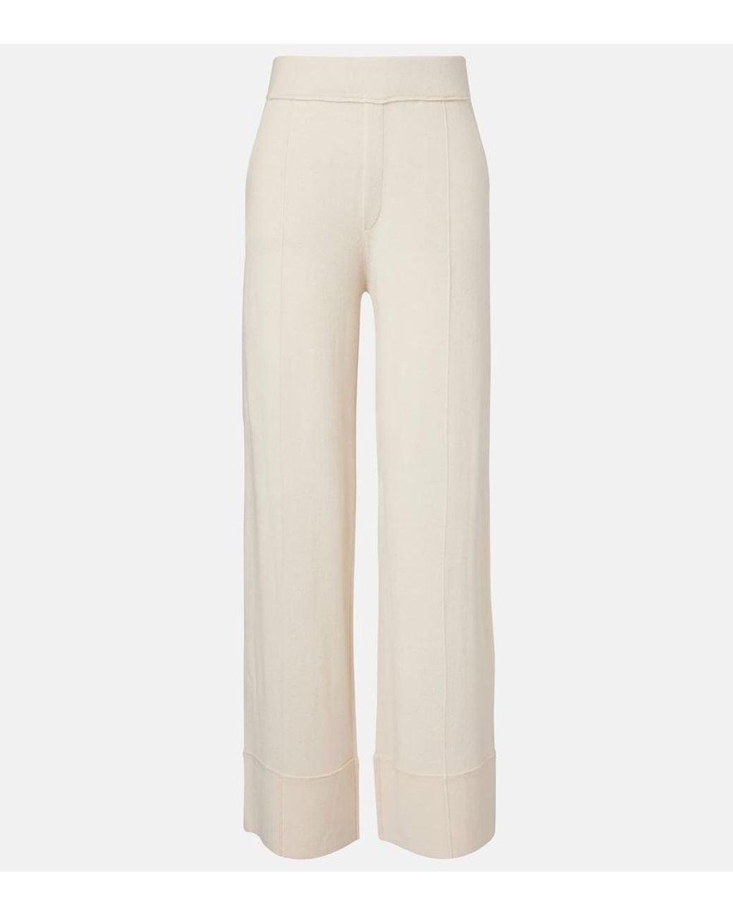Jardin Des Orangers Natural Wool And Cashmere Wide-Leg Pants