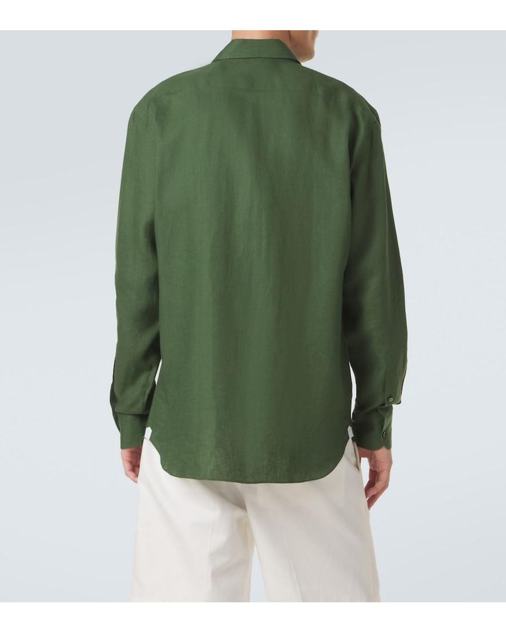 Zegna Green Linen Shirt for men