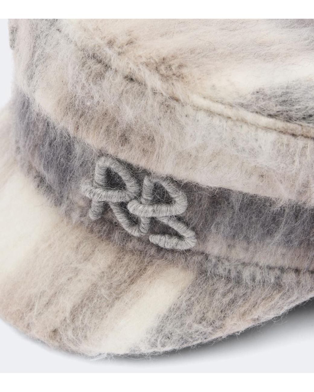 Ruslan Baginskiy Gray Wool And Mohair-Blend Newsboy Cap