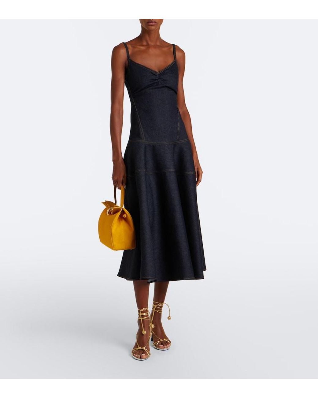 Jacquemus Yellow Valerie Suede Top-Handle Bag
