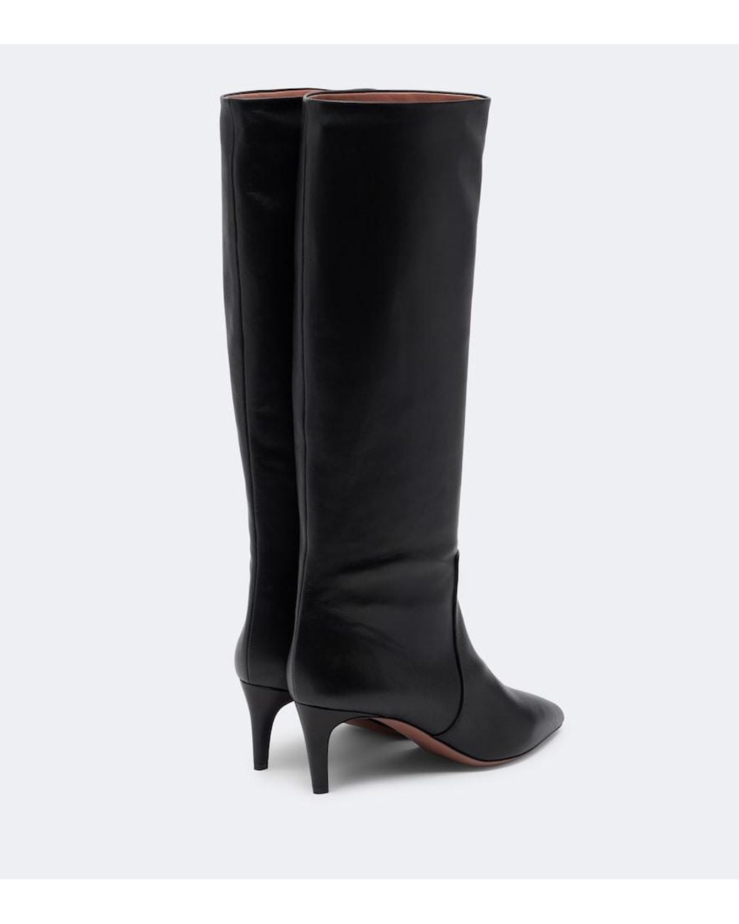 Paris Texas Black Stiletto Leather Knee-High Boots