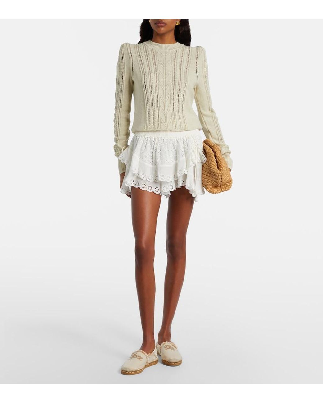 Jimmy Choo Natural Avi Embroidered Canvas Espadrilles