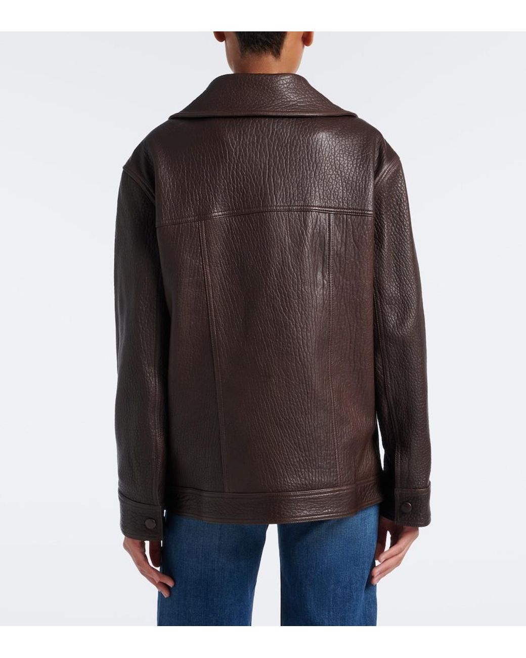 Veronica Beard Brown Silversmith Leather Jacket
