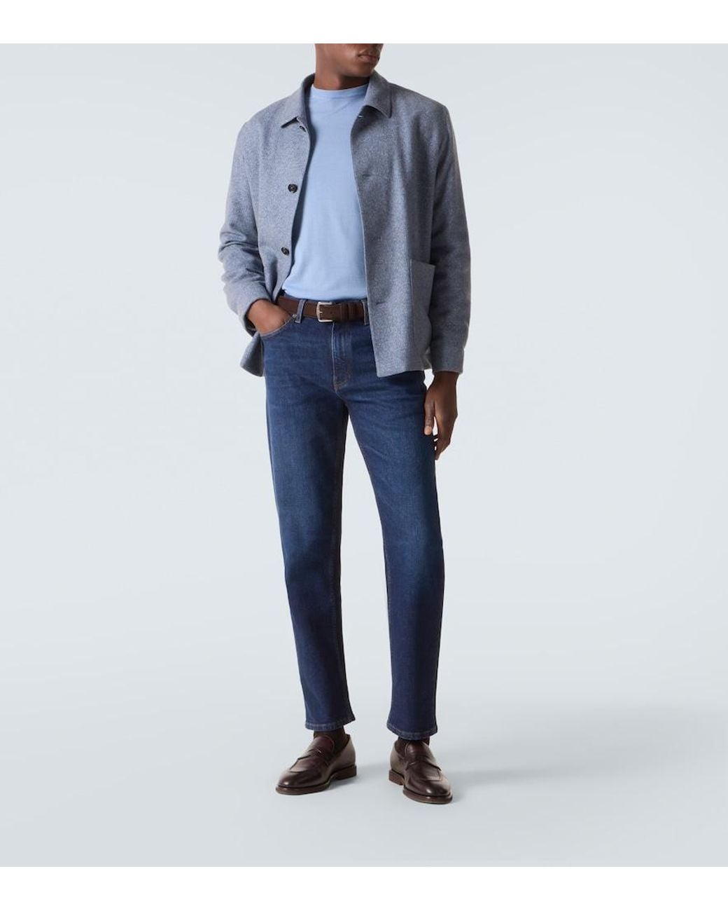 Zegna Blue Mid-Rise Slim Jeans for men