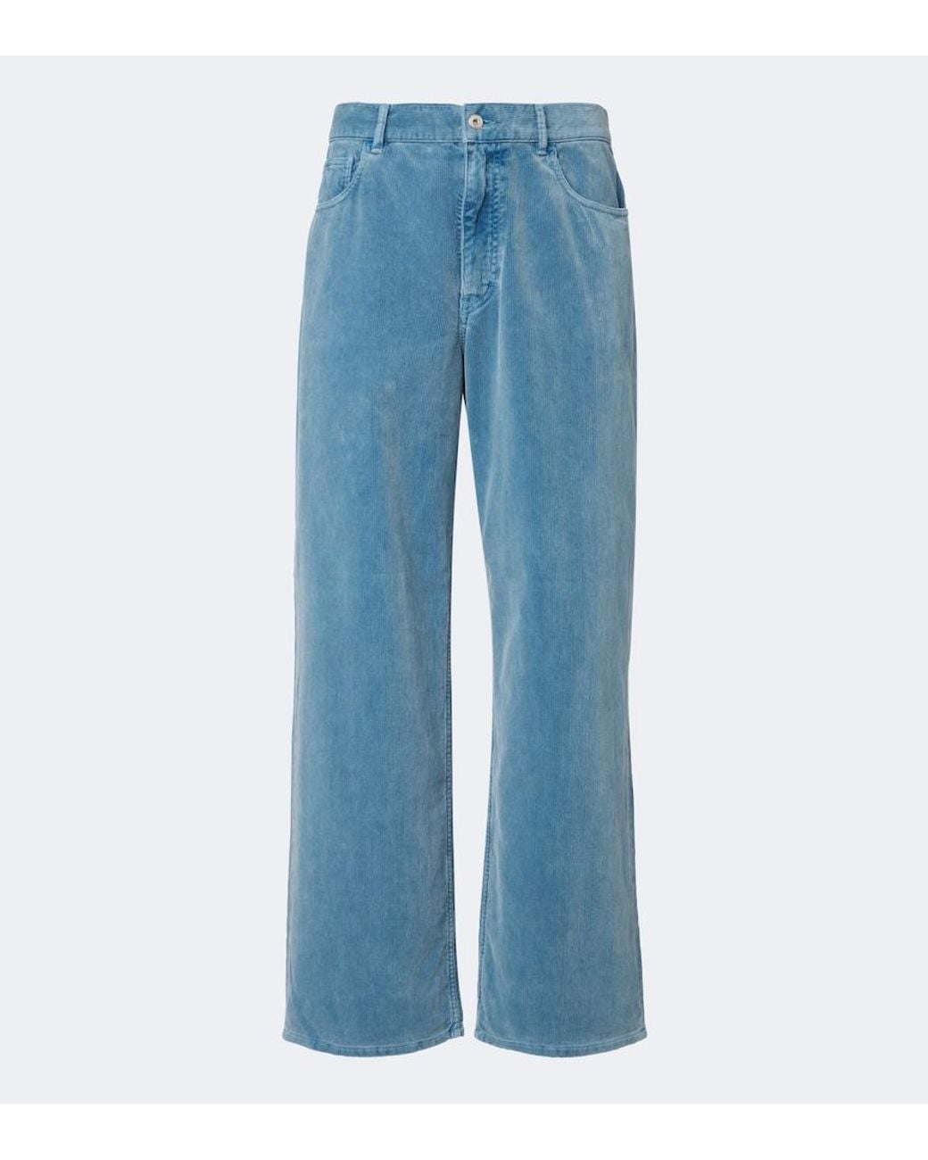 Auralee Blue Cotton Corduroy Wide-Leg Pants for men