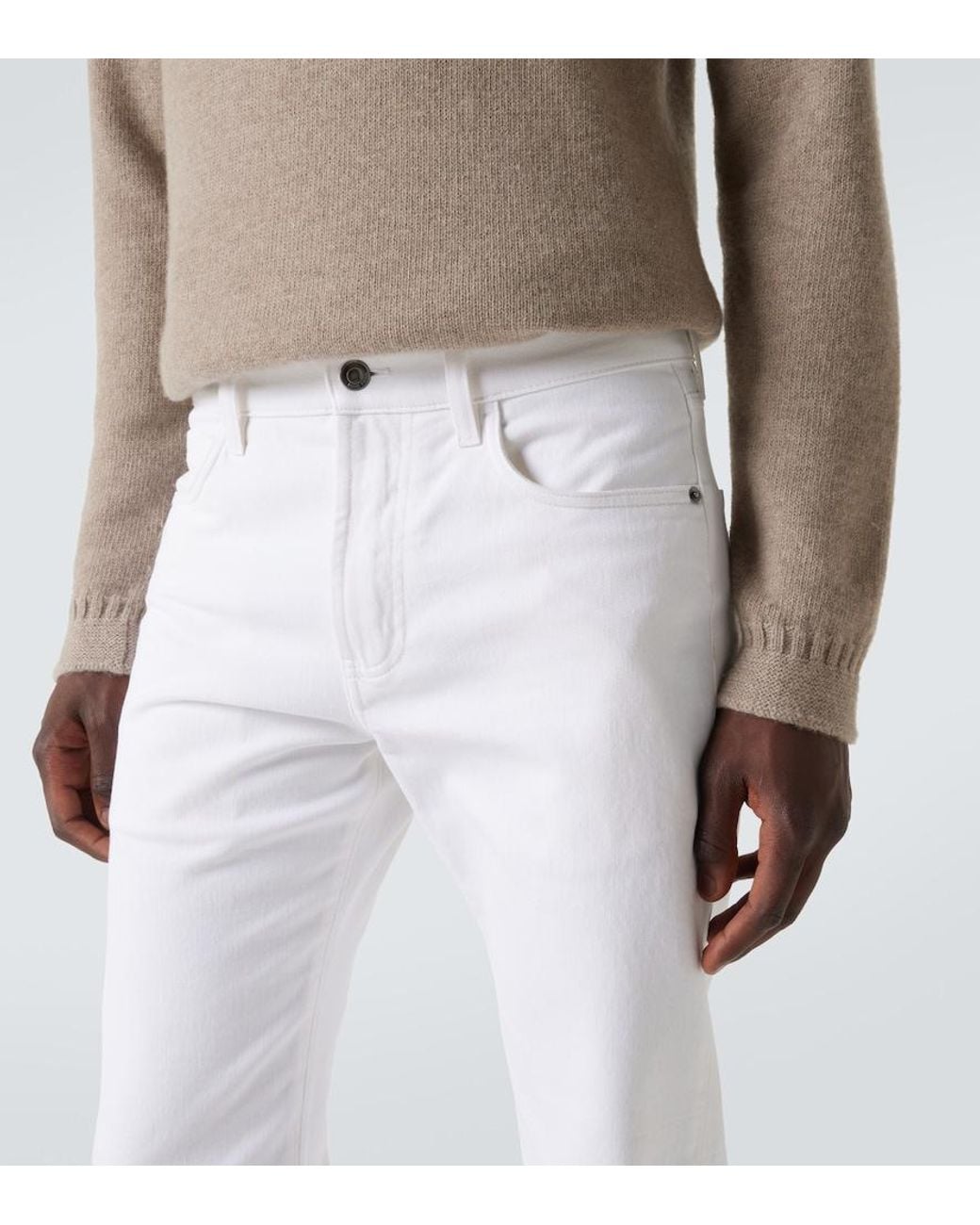Loro Piana White Quarona Straight Jeans for men