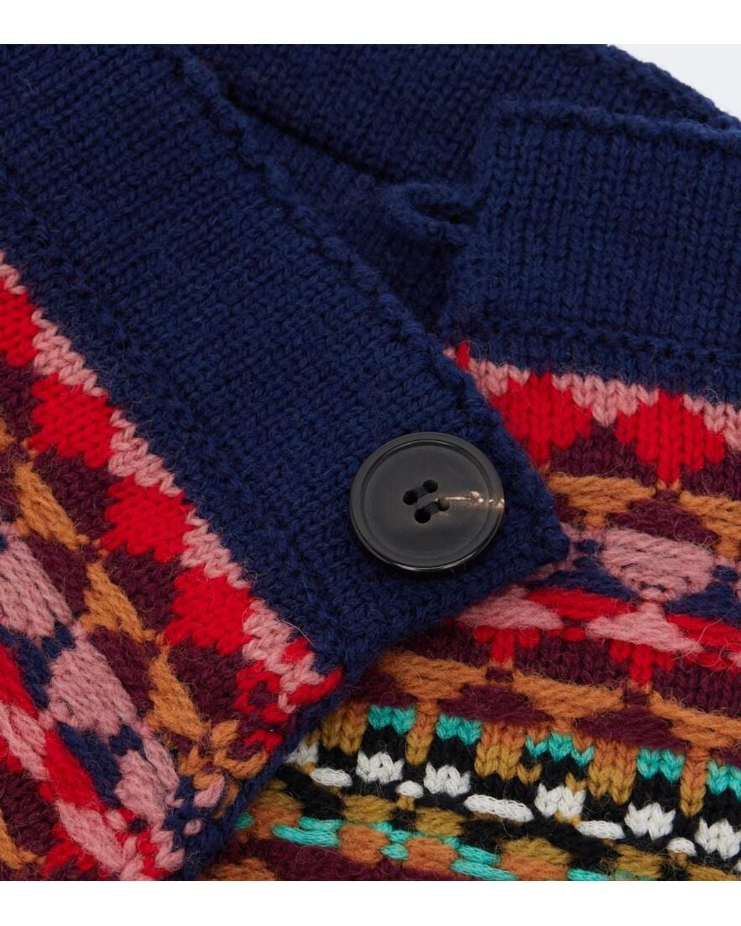 Dries Van Noten Blue Wool Collar