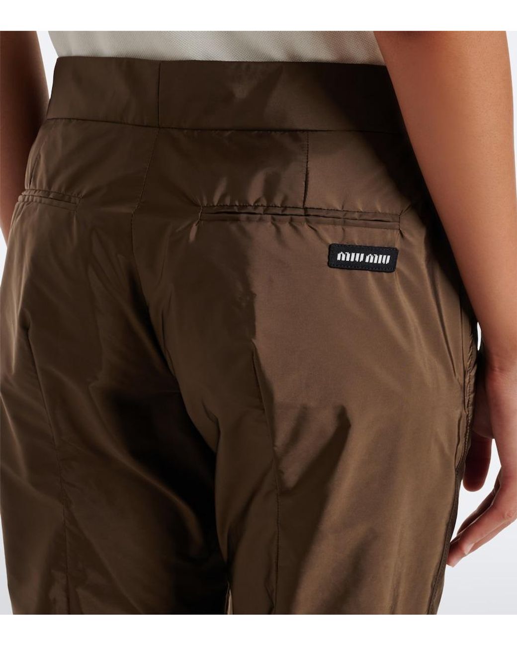 Miu Miu Brown Technical Flared Pants