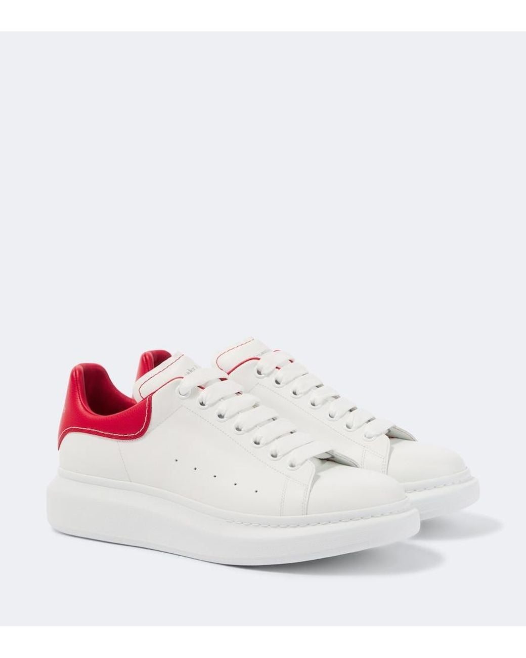 McQueen White Oversized Leather Sneakers for men