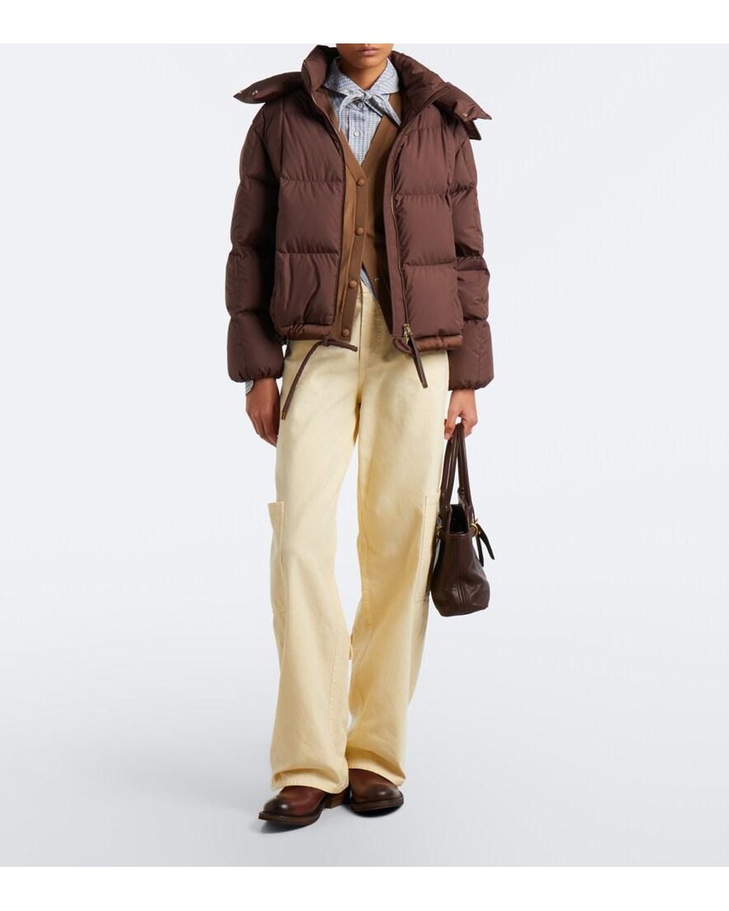 Moncler Brown Legerete Hooded Down Jacket