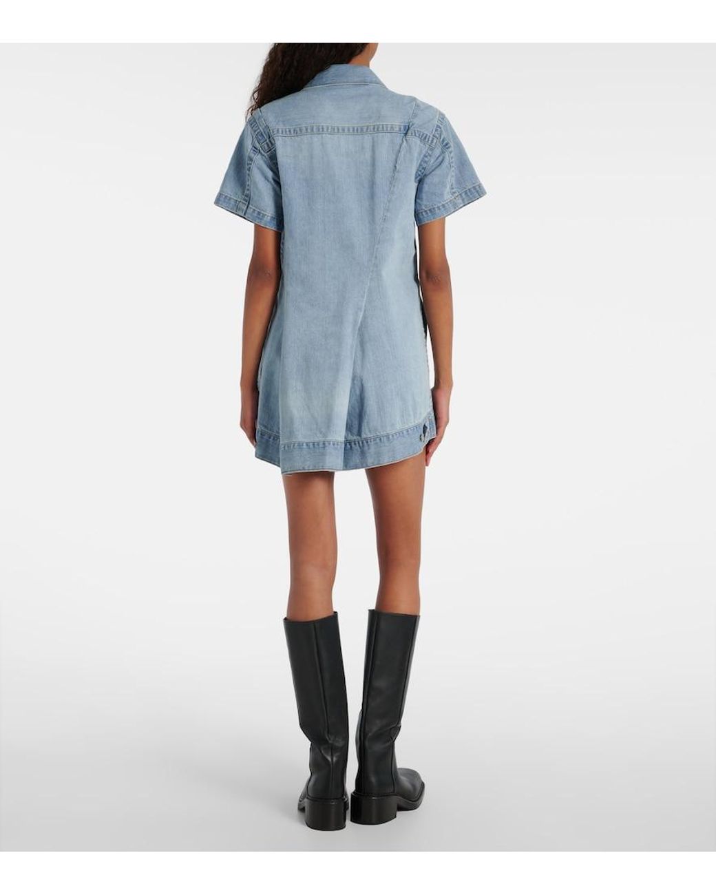 Sacai Blue Deconstructed Denim Minidress