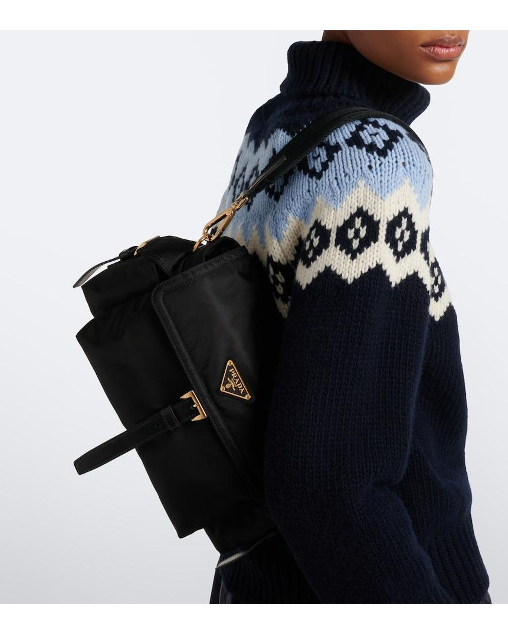 Prada Black Explore Re-Nylon Medium Crossbody Bag